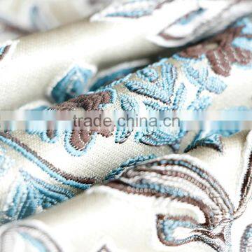 Blue Jacquard Sofa Fabric Spun Polyester Fabric photo-5