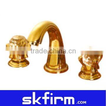 PVC Gold Double Handles Bathroom Tap Mixer