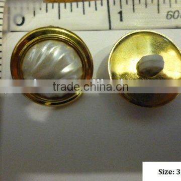 ABS Plastic Gilt Plated Base with Nylon Center White button assemble button