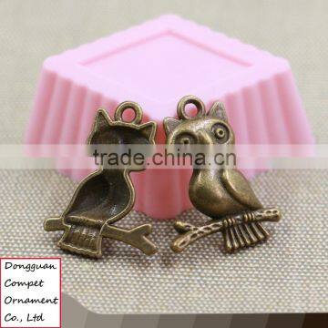 Wholesale Diy Jewelry Zinc Alloy Ancient Bronze 23*18mm Branches Owl Pendant photo-2