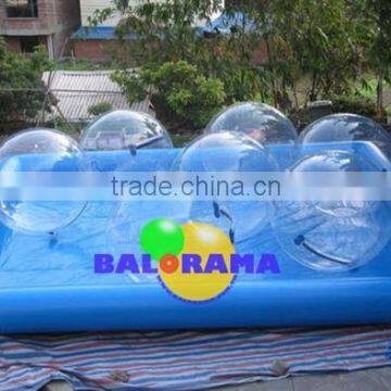 inflatable pool and 6 water ball