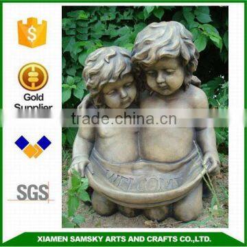 home and garden decoration baby welcome bronze statue