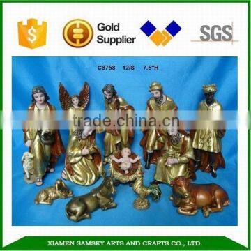 Polyresin hand painting native american nativity sets for Chrismas