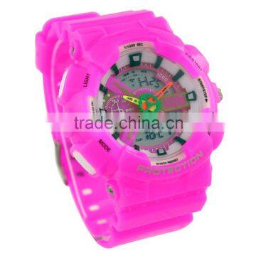 LP1369 Hot Product Stainless Steel Case Back Dual Time pu Bracelet Watch photo-4