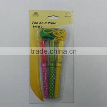 promotional ball pen plastic ballpen with a rope