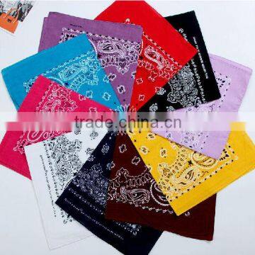 Wholesale Fashion Man Women Polyester Cotton Square Paisley Bandana