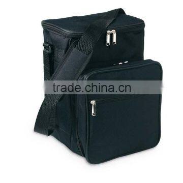 multiple pockets shoulder two bottles wine and beer cooler bag