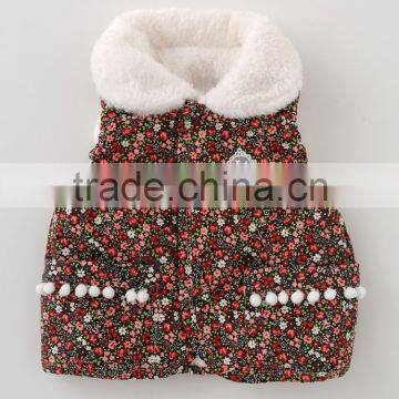 Japanese Wholesale Products High Quality Flower Pattern Baby Winter Cute Toddler Vest Children Clothing Kids Wear Infant Clothes