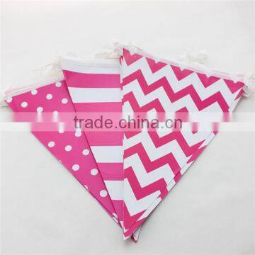 Wholesale Party Supplies Paper Triangle Flag Banners for Wedding Decoration photo-3