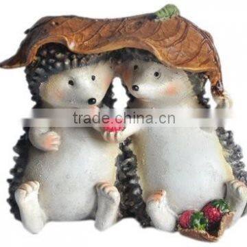 Top Collection Enchanted Story Fairy Garden Hedgehogs Sharing Outdoor Statue