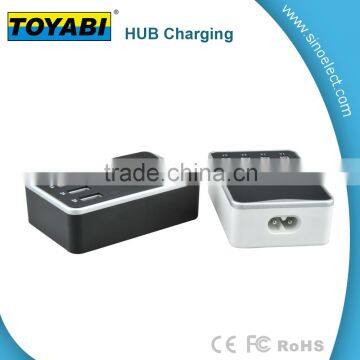 Portable 4 Port Usb Port High Speed Usb Hub Sharing Switch with Double side USB and Smart Idenify port For Cell Phone