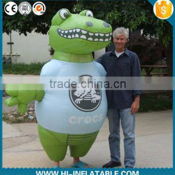 2015 Hot sale giant inflatable alligator, inflatable cayman moving cartoon for advertising