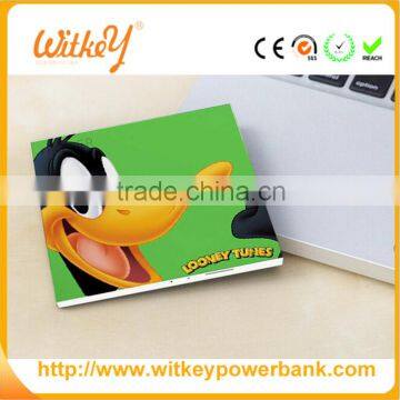 2016 fashion colorful promotional credit card size power bank 2000mAh