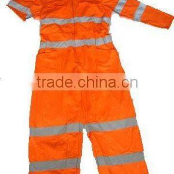 High Visibility 100% Cotton Coverall With Reflective Strips Quality Choice photo-3