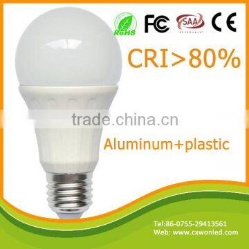 Aluminum plastic housing led bulbs CRI80 80lm/w e27 3W led lighting with ce rohs standards