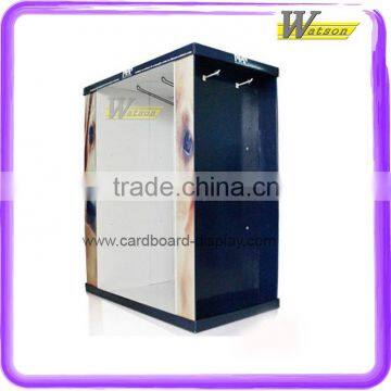 fashion shop hot sale cardboard display stand with hook for garments display