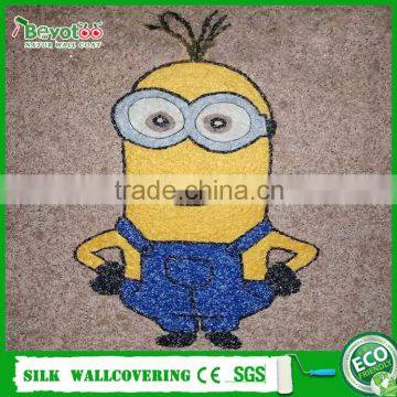 Minions plant fiber decor wall coating interior 3D wall coat Fuji Mural Wall Covering