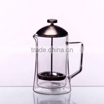 Borosilicate glass coffee press stainless steel french press.