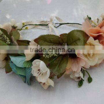 HL018 New Fashion Artificial Tiara Flower Crown Headband for Wedding Garland Bridal Headdress photo-2