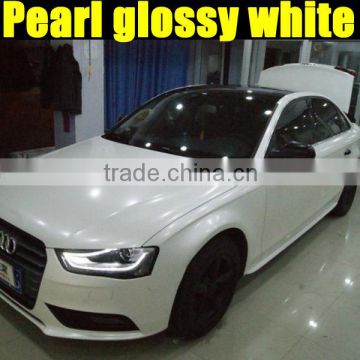 High quality pearl glossy white vinyl film with air free bubbles 1.52*20m