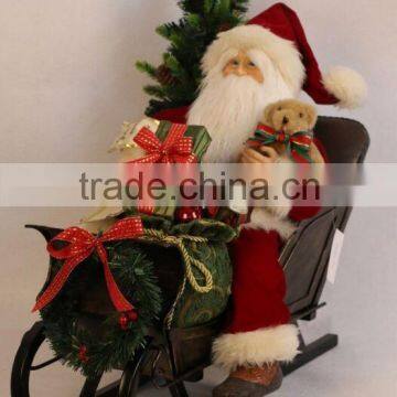 XM-A6044 24 inch metal christmas sleigh santa with toys