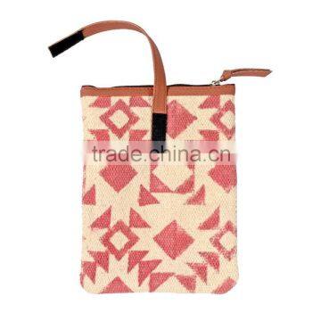 Natural Fibres Foldable Printed Pouch