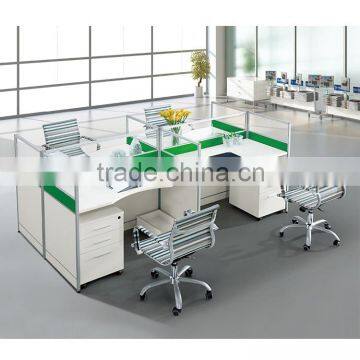 China Modern Design Wooden Modular Office Furniture/office Workstation Partition/office Workstation For 4 Person