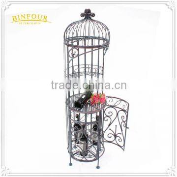 birdcage design metal wine bottle display rack wrought iron wine rack