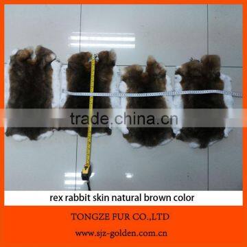 Natural Brown Color Rex Rabbit Fur Skin photo-6
