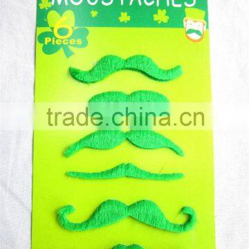 Green fancy dress St. Patrick's Day mustache