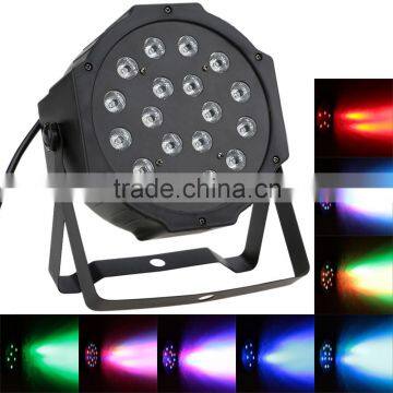 Professional LED Stage Lights 27W 18 RGB PAR LED DM Stage Lighting Effect DM512 Master-Slave Led Flat for DJ Disco Party KTV