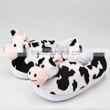 plush animal shape slipper plush animal toy kids indoor shoes, plush cow indoor shoes for kids