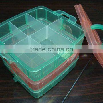Plastic Compartment Storage Box Plastic Candy Organizer Food Containter box with Handle