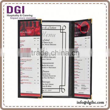 Bar Menu Holder Hong Kong Restaurant Equipment Supplies Provided High Quality A4 Dessert Real Leather Menu Cover photo-3