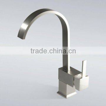 single handle kitchen sink faucet mixer tap in brushed nickel