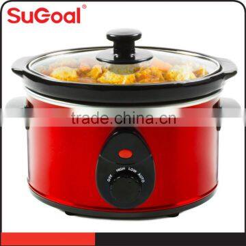 Red Outer Body Ceramic Slow Cooker With GS ROHS Certs photo-3