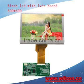 8inch 800*600 RGB interface tft lcd display with lvds controller board