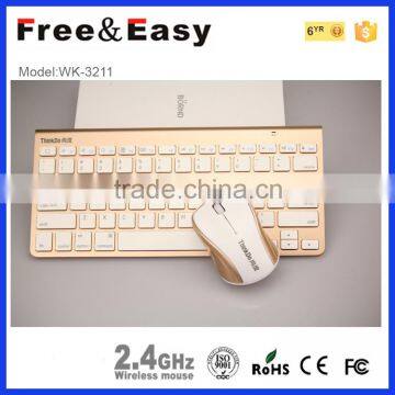 High puality new mini aluminum bluetooth Spain keyboard and mouse combo