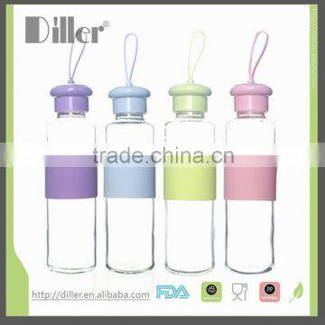 Wholesale fasionable voss water glass bottle wholesale with silicone sleeves