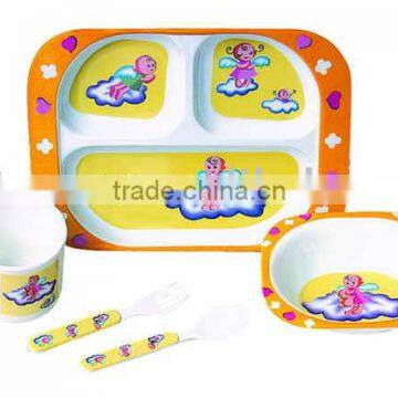 5pcs melamine kids design dinner set