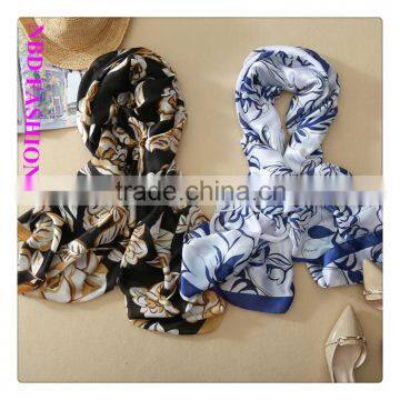 New Arrival Imitated Silk Blue Camellia Scarves and Beach Shawls photo-2