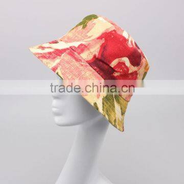 lady floral print bucket hat