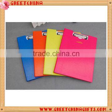 School Office Fashion Solid Color Board Metal Clip Writing Pad File Folder
