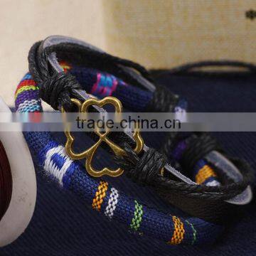 2016 Hign Quality Leather Bracelet Cloth Fabric Bangle Wholesale photo-2