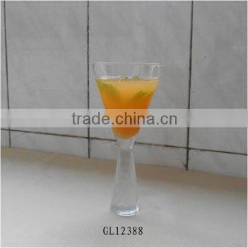 Mouth blown heavy colour stem glass water goblet