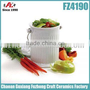 Kitchen Ceramic Compost Bin, Compost Bucket With Lid photo-2