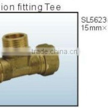 hot sale compression fitting tee with uk style