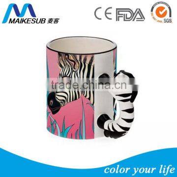Lovely 11oz sublimation animal mug with Horse handle
