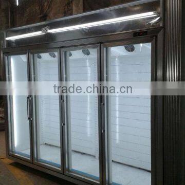 Glass door commercial freezer refrigerator