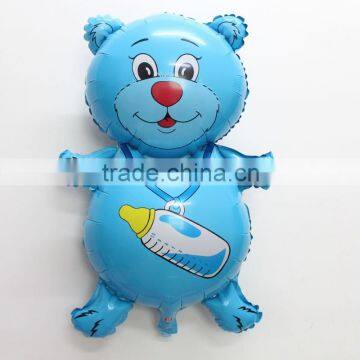 Wholesale 90*61cm bule bottle bear foil mylar balloons for baby shower